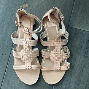 Women's Dolce Vita Tan Leather Strap Sandal Shoes - Size 10